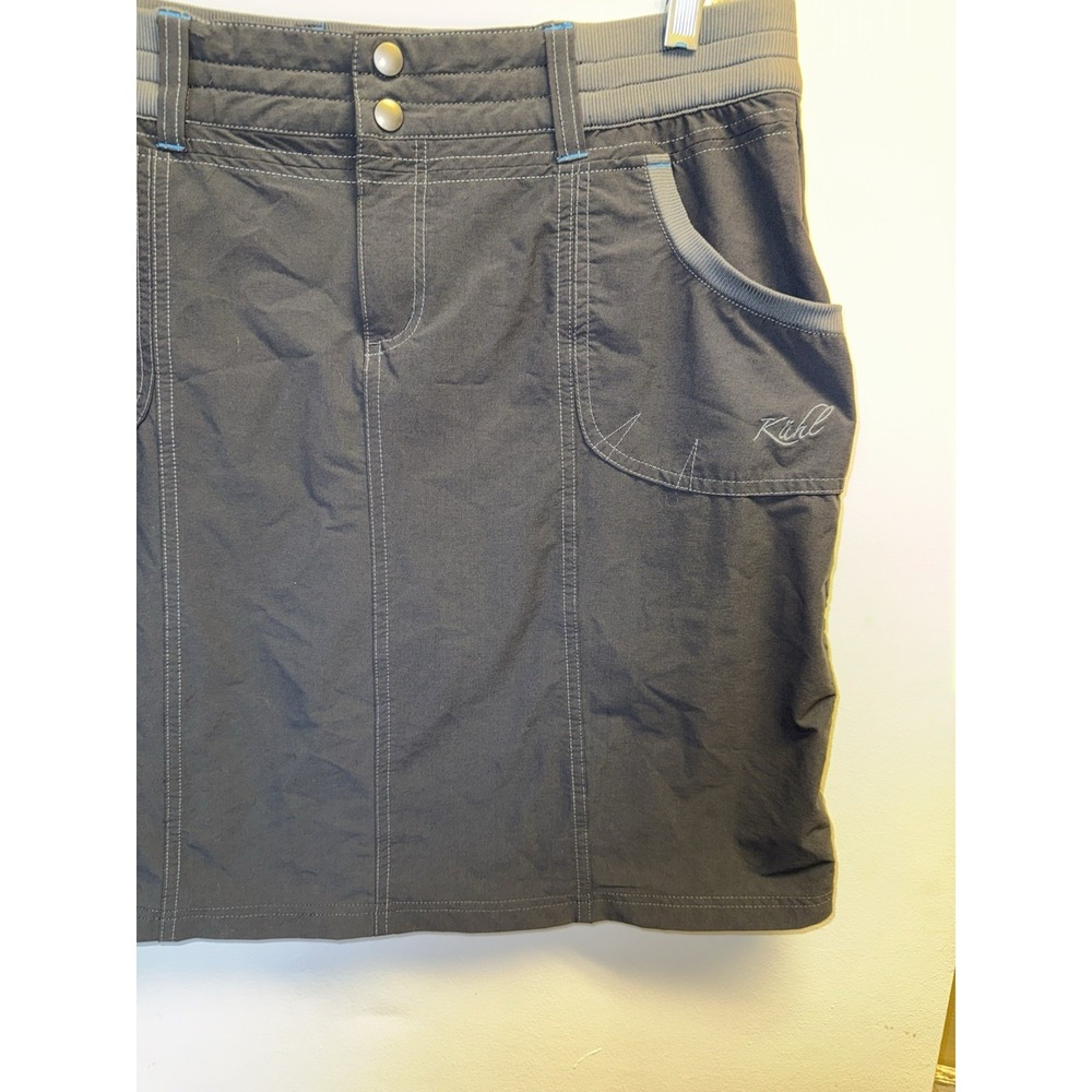 Kuhl Womens Stratus Skort 10 Gray Skirt Pockets Stretch Quick Dry Built in Short - Picture 3 of 7